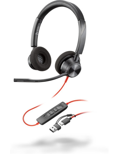 Poly Blackwire 3320 Stereo Usb-C Headset +Usb-C/A Adapter