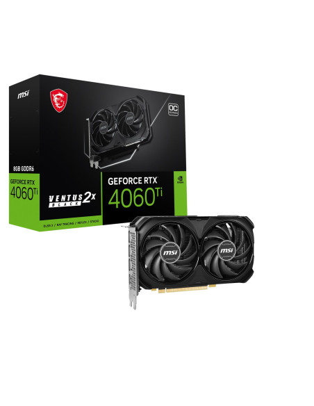 Msi Geforce Rtx 4060 Ti Ventus 2X Black 8G Oc Nvidia 8 Gb Gddr6 Dlss 3