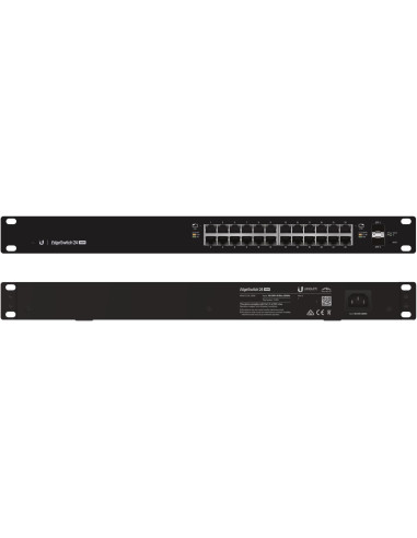Ubiquiti Edgeswitch 24 250W Zarządzany L2/L3 Gigabit Ethernet (10/100/1000) Obsługa Poe 1U Czarny