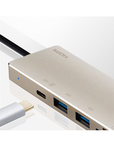 Aten Uh3239 Przewodowa Usb 3.2 Gen 1 (3.1 Gen 1) Type-C Czarny, Złoto