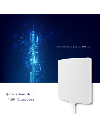 Qoltec Antena 5G | 14Dbi | Zewnętrzna