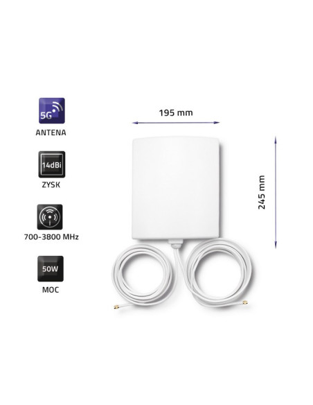 Qoltec Antena 5G | 14Dbi | Zewnętrzna