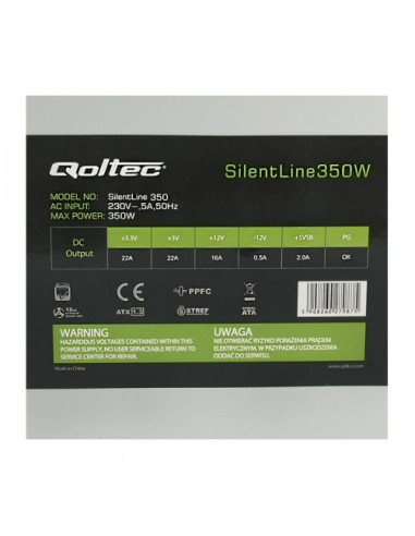 Qoltec Atx 350W Bulk Moduł Zasilaczy 20+4 Pin Atx Szary