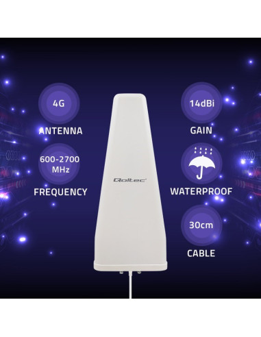 Qoltec Antena 4G Lte Dual | 14Dbi | Dookólna | Zewnętrzna