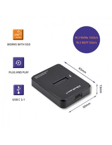 Qoltec Stacja Dokująca Dysków Ssd M.2 Sata/Pcie | Ngff/Nvme | Usb 3.1