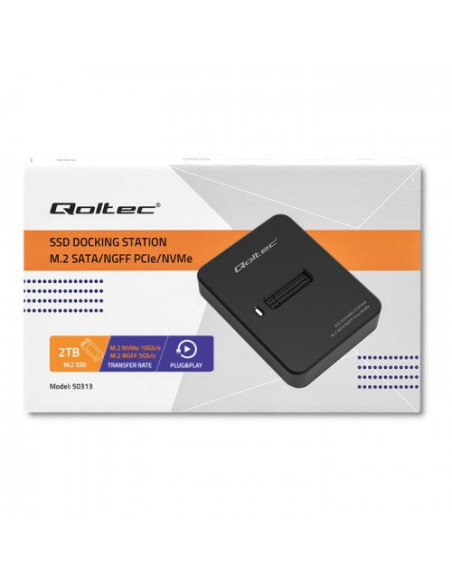 Qoltec Stacja Dokująca Dysków Ssd M.2 Sata/Pcie | Ngff/Nvme | Usb 3.1