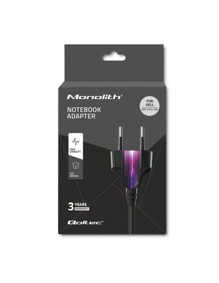 Zasilacz Qoltec 51516.90W Do Notebooka Dell (19,5 V  4,62 A  90W  4.5 Mm X 3 Mm)
