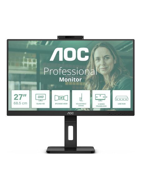 Aoc Q27P3Qw Monitor Komputerowy 68,6 Cm (27") 2560 X 1440 Px Quad Hd Czarny