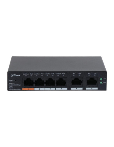 Dahua Technology Dh-Cs4006-4Gt-60 Łącza Sieciowe Zarządzany L2 Gigabit Ethernet (10/100/1000) Obsługa Poe Czarny