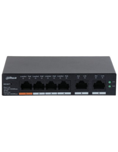 Dahua Technology Dh-Cs4006-4Gt-60 Łącza Sieciowe Zarządzany L2 Gigabit Ethernet (10/100/1000) Obsługa Poe Czarny