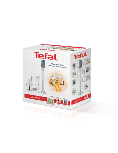 Tefal Optichef Hb6431 0,8 L Blender Immersyjny 800 W Kwarc Metaliczny, Biały