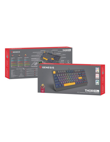 Genesis Thor 230 Tkl Klawiatura Gaming Usb Qwerty Angielski Niebieski
