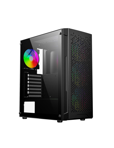 Gembird Obudowa Fornax 400X Midi-Tower (2X Usb 3.0, 1X Usb 2.0, Hd Audio, Szklany Panel Boczny, Podświetlenie Argb) Czarna