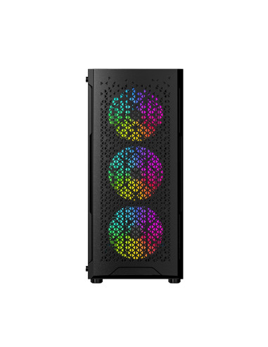 Gembird Obudowa Fornax 400X Midi-Tower (2X Usb 3.0, 1X Usb 2.0, Hd Audio, Szklany Panel Boczny, Podświetlenie Argb) Czarna