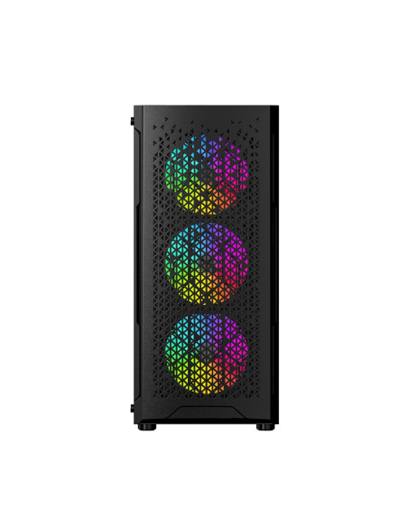 Gembird Obudowa Fornax 400X Midi-Tower (2X Usb 3.0, 1X Usb 2.0, Hd Audio, Szklany Panel Boczny, Podświetlenie Argb) Czarna