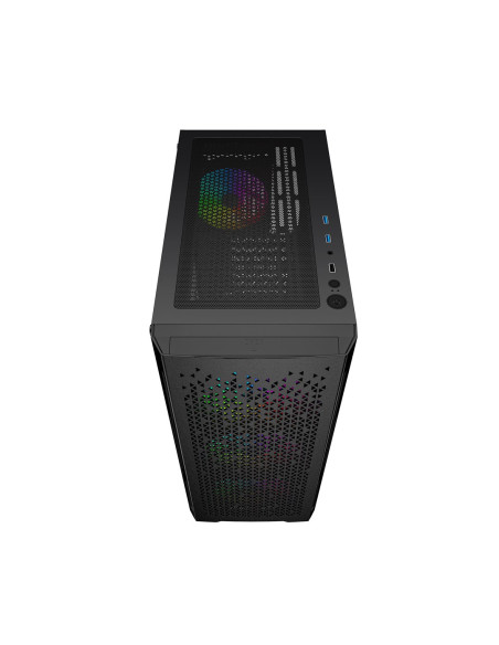 Gembird Obudowa Fornax 400X Midi-Tower (2X Usb 3.0, 1X Usb 2.0, Hd Audio, Szklany Panel Boczny, Podświetlenie Argb) Czarna
