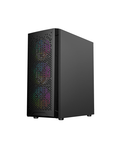 Gembird Obudowa Fornax 400X Midi-Tower (2X Usb 3.0, 1X Usb 2.0, Hd Audio, Szklany Panel Boczny, Podświetlenie Argb) Czarna