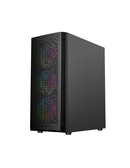 Gembird Obudowa Fornax 400X Midi-Tower (2X Usb 3.0, 1X Usb 2.0, Hd Audio, Szklany Panel Boczny, Podświetlenie Argb) Czarna