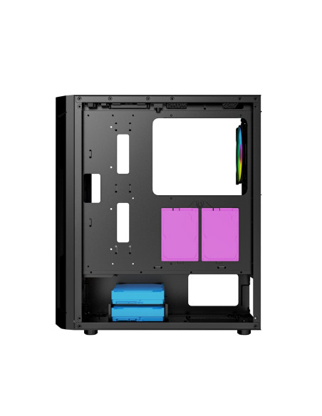 Gembird Obudowa Fornax 400X Midi-Tower (2X Usb 3.0, 1X Usb 2.0, Hd Audio, Szklany Panel Boczny, Podświetlenie Argb) Czarna