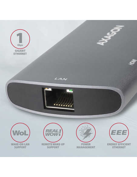 Axagon Hmc-6M2 Wieloportowy Hub Usb-C