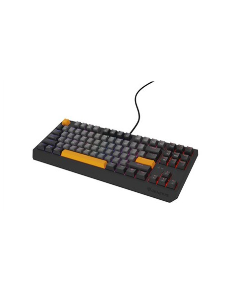 Genesis Thor 230 Tkl Klawiatura Gaming Usb + Rf Wireless + Bluetooth Qwerty Czarny, Szary, Pomarańczowy