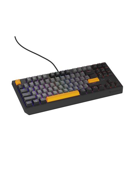 Genesis Thor 230 Tkl Klawiatura Gaming Usb + Rf Wireless + Bluetooth Qwerty Czarny, Szary, Pomarańczowy
