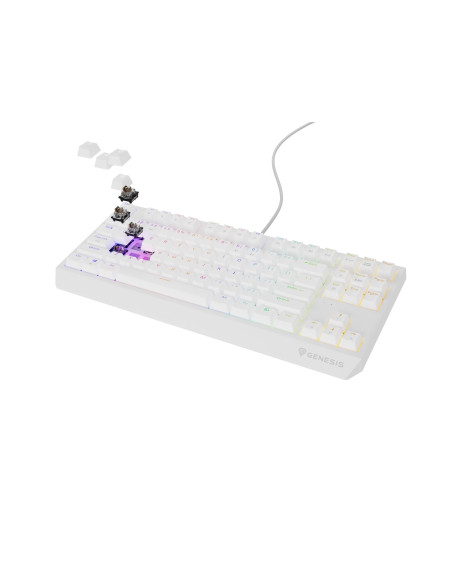 Genesis Thor 230 Tkl Klawiatura Gaming Usb + Rf Wireless + Bluetooth Qwerty Biały