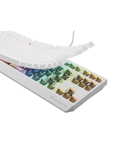 Genesis Thor 230 Tkl Klawiatura Gaming Usb + Rf Wireless + Bluetooth Qwerty Biały