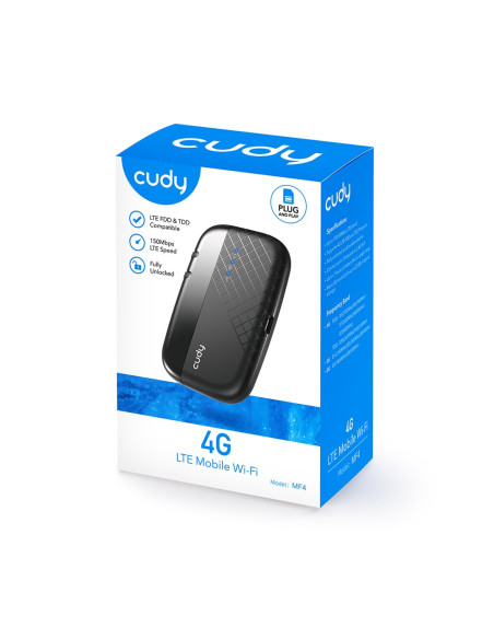 Cudy Mf4 Router Bezprzewodowy Jedna Częstotliwości (2,4 Ghz) 4G Czarny