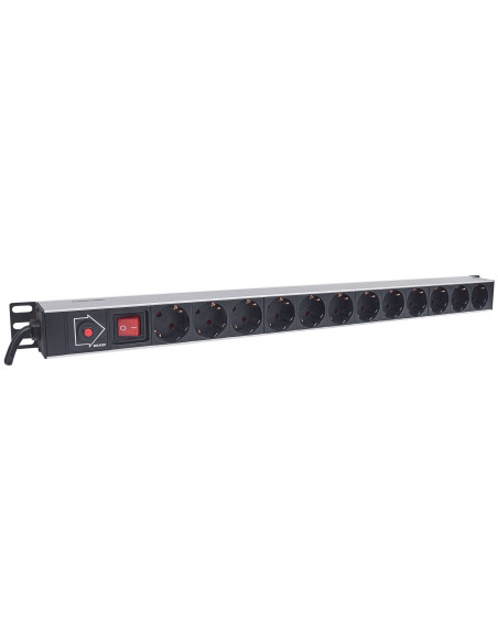 Intellinet 714044 Rozdzielacz Zasilania Pdu 12 X Gniazdo Sieciowe 1U Czarny