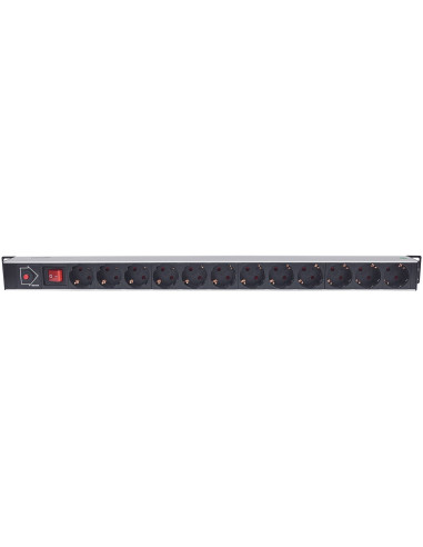 Intellinet 714044 Rozdzielacz Zasilania Pdu 12 X Gniazdo Sieciowe 1U Czarny