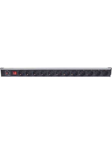 Intellinet 714044 Rozdzielacz Zasilania Pdu 12 X Gniazdo Sieciowe 1U Czarny