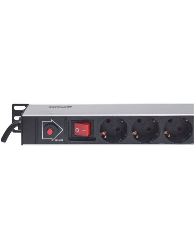 Intellinet 714044 Rozdzielacz Zasilania Pdu 12 X Gniazdo Sieciowe 1U Czarny