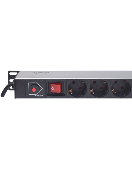 Intellinet 714044 Rozdzielacz Zasilania Pdu 12 X Gniazdo Sieciowe 1U Czarny