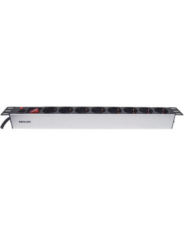 Intellinet 713986 Rozdzielacz Zasilania Pdu 8 X Gniazdo Sieciowe 1U Aluminium, Czarny