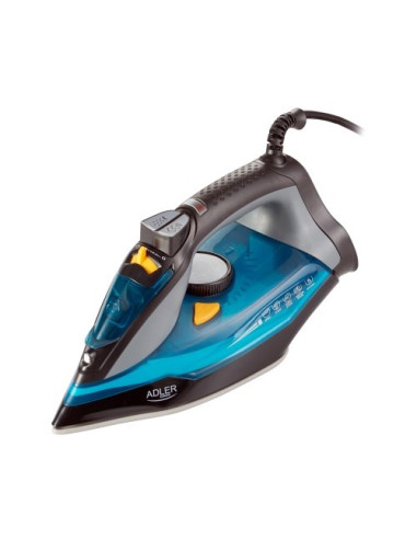 Adler Ad 5032 Żelazko Żelazko Suche Płyta Ceramiczna Czarny, Niebieski, Szary 2400 W