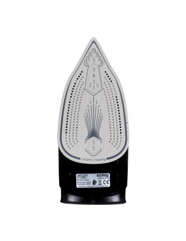 Adler Ad 5032 Żelazko Żelazko Suche Płyta Ceramiczna Czarny, Niebieski, Szary 2400 W