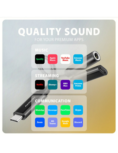 Axagon Ada-Hcpd Kabel Audio 0,1 M Usb-C, 3.5 Mm Usb-C Czarny
