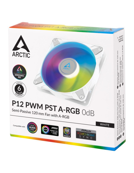 Wentylator Arctic P12 Pwm Pst A-Rgb 120Mm (White)