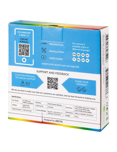 Wentylator Arctic P12 Pwm Pst A-Rgb 120Mm (White)
