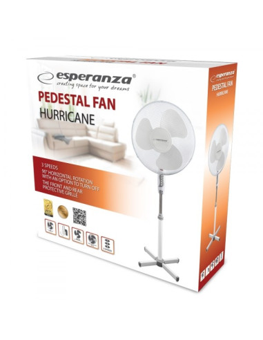 Esperanza Wentylator Stojący Hurricane Biały Ehf001Ww