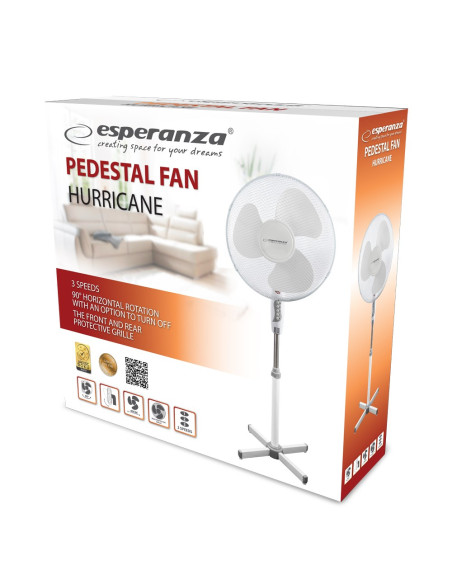 Esperanza Wentylator Stojący Hurricane Biały Ehf001Ww