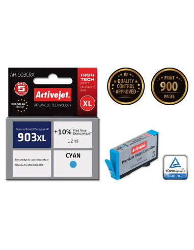 Tusz Activejet Ah-903Crx (Zamiennik Hp 903Xl T6M03Ae  Premium  12 Ml  Niebieski)