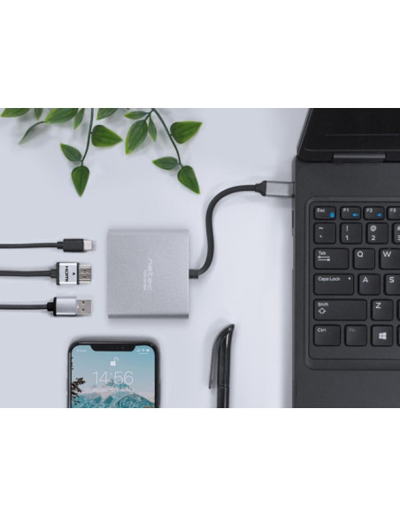 Natec Multi Port Fowler Mini (Usb-C Pd, Usb 3.0, Hdmi 4K) Nmp-1607