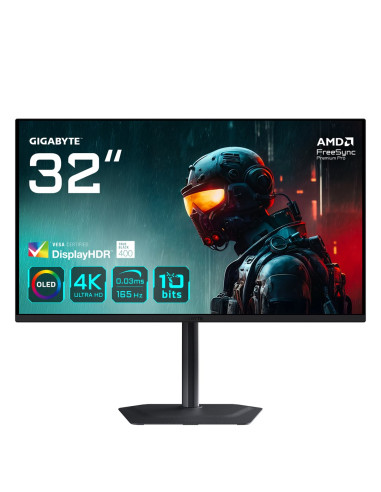 Gigabyte Mo32U 80Cm (31,5") 4K Oled Gaming Monitor 16:9 Hdmi/Dp/Usb-C 165Hz 0,03Ms Amd Freesync