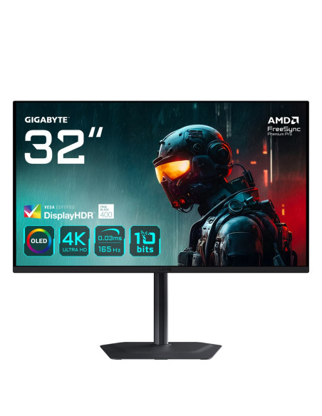 Gigabyte Mo32U 80Cm (31,5") 4K Oled Gaming Monitor 16:9 Hdmi/Dp/Usb-C 165Hz 0,03Ms Amd Freesync