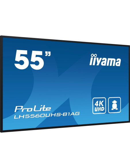 Iiyama Lh5560Uhs-B1Ag Signage Display Cyfrowa Tablica A 139,7 Cm (55") Led Wi-Fi 500 Cd/M2 4K Ultra Hd Czarny Procesor Wbudowany