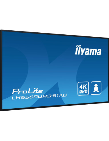 Iiyama Lh5560Uhs-B1Ag Signage Display Cyfrowa Tablica A 139,7 Cm (55") Led Wi-Fi 500 Cd/M2 4K Ultra Hd Czarny Procesor Wbudowany