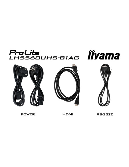 Iiyama Lh5560Uhs-B1Ag Signage Display Cyfrowa Tablica A 139,7 Cm (55") Led Wi-Fi 500 Cd/M2 4K Ultra Hd Czarny Procesor Wbudowany