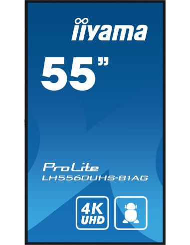 Iiyama Lh5560Uhs-B1Ag Signage Display Cyfrowa Tablica A 139,7 Cm (55") Led Wi-Fi 500 Cd/M2 4K Ultra Hd Czarny Procesor Wbudowany